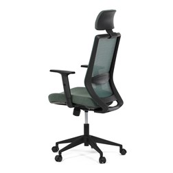 Židle kancelářská, zelená MESH síťovina, zelená látka, plastový kříž, synchronní mechanismus, kolečka pro tvrdé povrchy