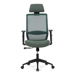 Židle kancelářská, zelená MESH síťovina, zelená látka, plastový kříž, synchronní mechanismus, kolečka pro tvrdé povrchy