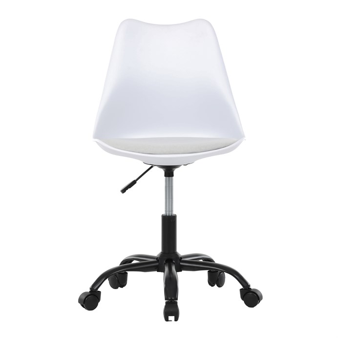 Kancelárska stolička, výškovo nastaviteľná, biela plast, KA-X7055 WT