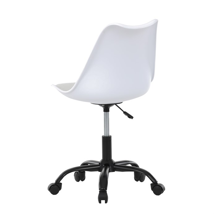 Kancelárska stolička, výškovo nastaviteľná, biela plast, KA-X7055 WT