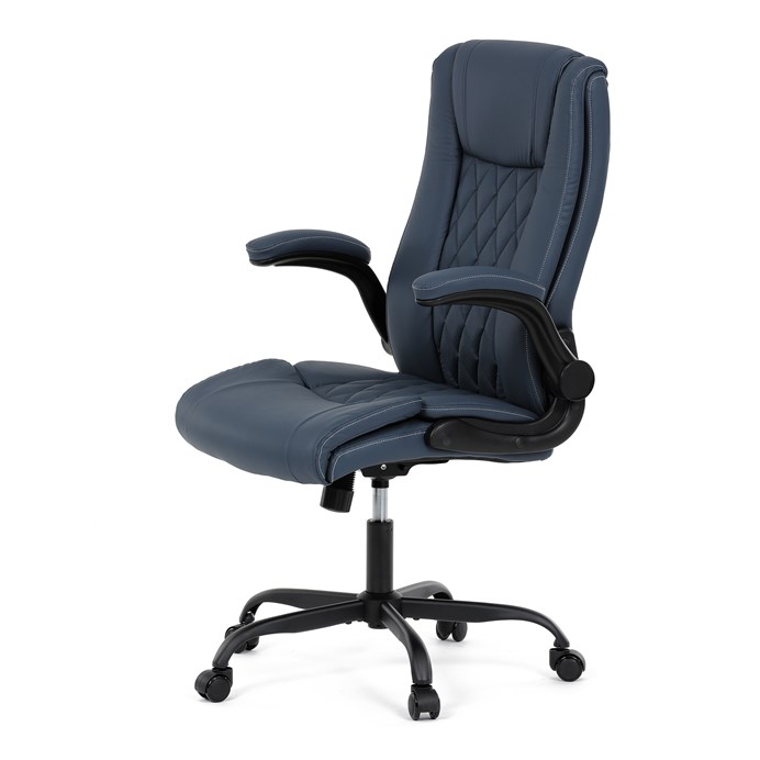 Kancelárske kreslo, hojdací mechanizmus, modrá ekokoža, KA-Y344 BLUE