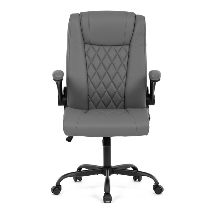 Kancelárska stolička, hojdací mechanizmus, šedá ekokoža, KA-Y344 GREY