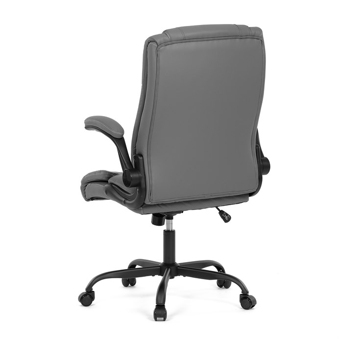 Kancelárska stolička, hojdací mechanizmus, šedá ekokoža, KA-Y344 GREY