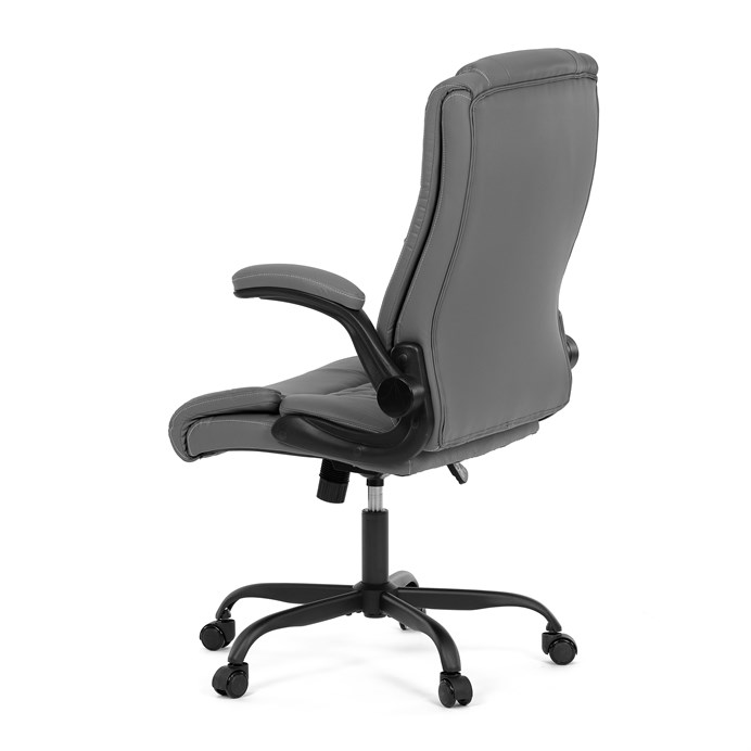 Kancelárska stolička, hojdací mechanizmus, šedá ekokoža, KA-Y344 GREY