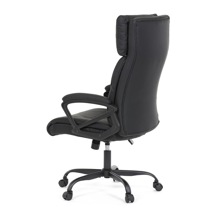 Kancelárske kreslo, hojdací mechanizmus, čierna ekokoža, KA-Y346 BK