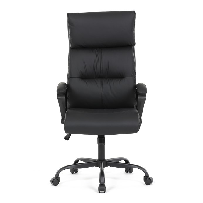 Kancelárske kreslo, hojdací mechanizmus, čierna ekokoža, KA-Y346 BK