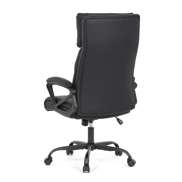 Kancelárske kreslo, hojdací mechanizmus, čierna ekokoža, KA-Y346 BK