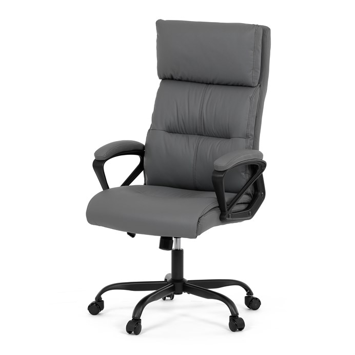 Kancelárske kreslo, hojdací mechanizmus, šedá ekokoža, KA-Y346 GREY