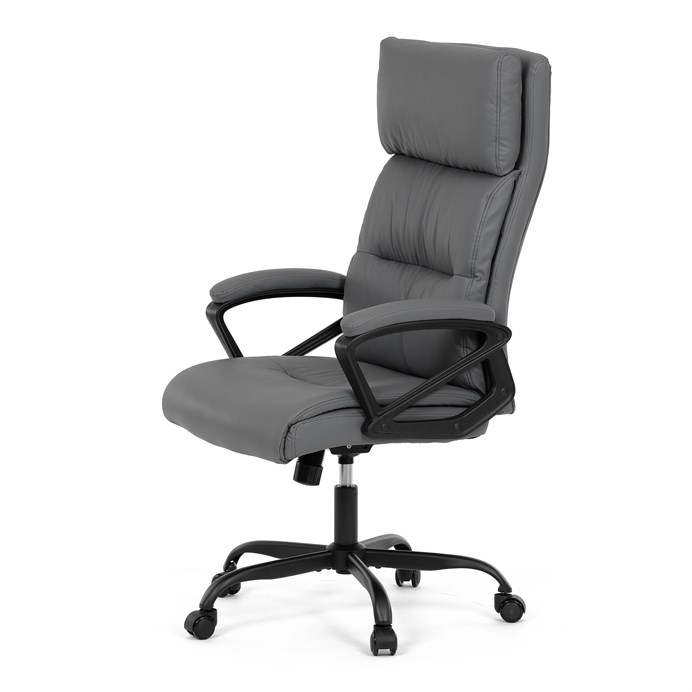 Kancelárske kreslo, hojdací mechanizmus, šedá ekokoža, KA-Y346 GREY