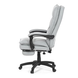 Kancelářské židle s podnožkou, světle šedá látka, PC mechanismus s aretací