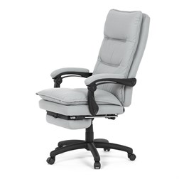 Kancelářské židle s podnožkou, světle šedá látka, PC mechanismus s aretací