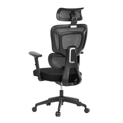 Kancelářská židle, černá síťovina, posuvný opěrák, plastový kříž, kolečka na tvrdé podlahy, 4D područky