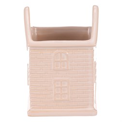 Obal na květiny - tvar domku, barva krémová