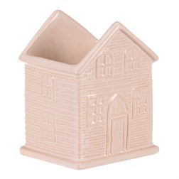 Obal na květiny - tvar domku, barva krémová