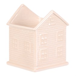 Obal na květiny - tvar domku, barva krémová