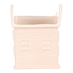 Obal na květiny - tvar domku, barva krémová