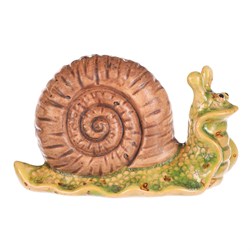 Šnek - keramická dekorace, hnědá ulita