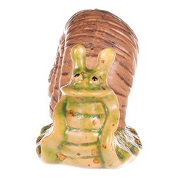 Šnek - keramická dekorace, hnědá ulita