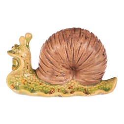 Šnek - keramická dekorace, hnědá ulita