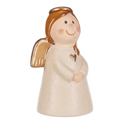 Anděl keramický, krémová barva.