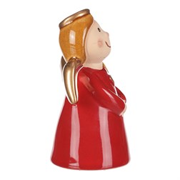 Anděl keramický, červená barva.