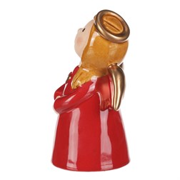 Anděl keramický, červená barva.