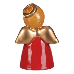 Anděl keramický, červená barva.