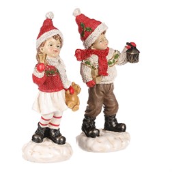 Chlapec nebo dívka v červeném - větší, polyresin, cena za 1 ks.