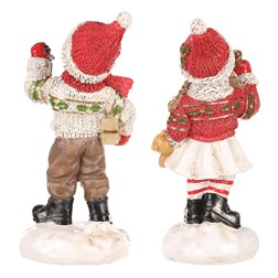 Chlapec nebo dívka v červeném - středně velcí, polyresin, cena za 1 ks.