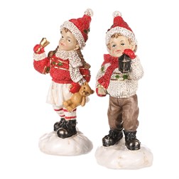 Chlapec nebo dívka v červeném - středně velcí, polyresin, cena za 1 ks.