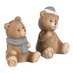 Medvídek sedící - mix 2 druhů, keramika, cena za 1 ks.