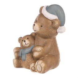 Medvědice s medvídětem - sedící, keramika.