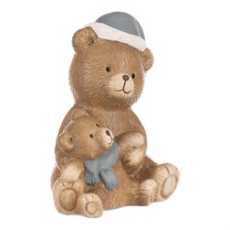 Medvědice s medvídětem - sedící, keramika.