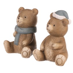 Medvídek sedící - mix 2 druhů, keramika, cena za 1 ks.