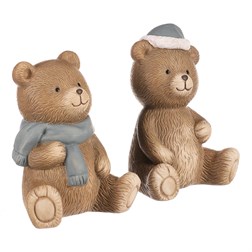 Medvídek sedící - mix 2 druhů, keramika, cena za 1 ks.