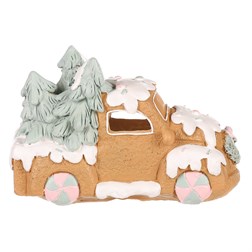 Perníkové autíčko - zdobené, polyresin, LED osvětlení.