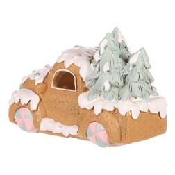 Perníkové autíčko - zdobené, polyresin, LED osvětlení.