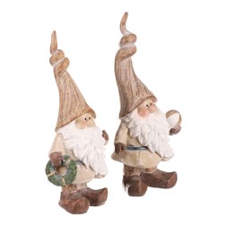 Skřítek s věnečkem či koulí - menší, polyresin, mix 2 druhů, cena za 1 ks.