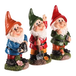 Trpaslík - zahradní dekorace, polyresin, mix 3 druhů, cena za 1 ks