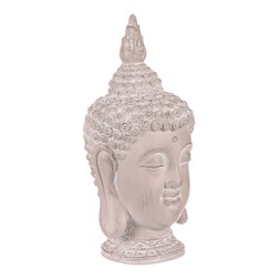 Buddha hlava - dekorace z polyresinu, šedá