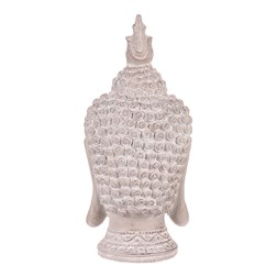 Buddha hlava - dekorace z polyresinu, šedá