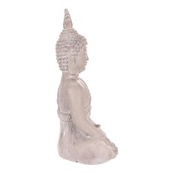 Buddha - soška z polyresinu, šedá