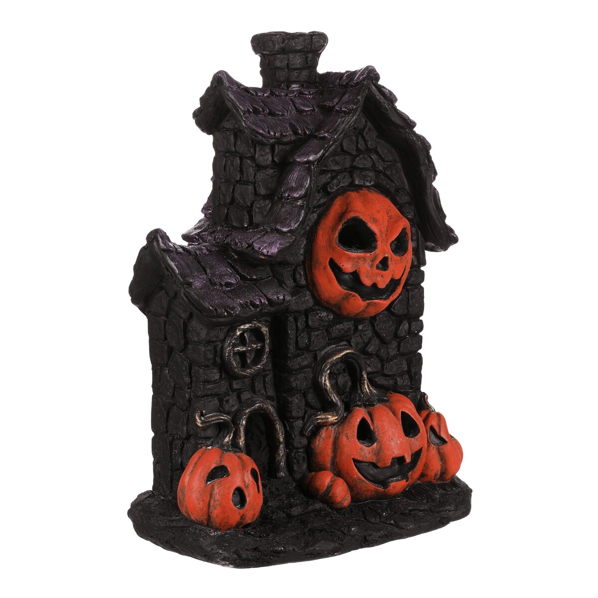 Domček z magnézia - Halloween, LED osvetl., čierny s tekvicami Čierna
