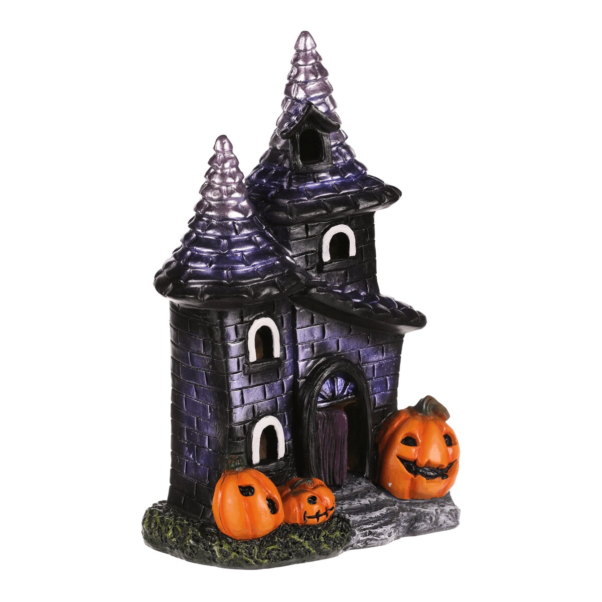 Dom z magnézia - Halloween, LED osvetl., čierny s tekvicami Čierna