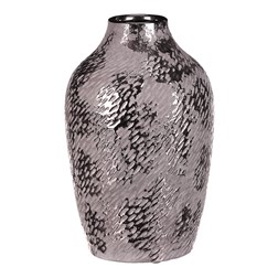 Obal keramický - tvar antické nádoby, střední, barva stříbrná