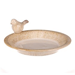 Pítko keramické - s ptáčkem, barva šedá.