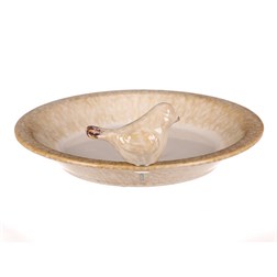 Pítko keramické - s ptáčkem, barva šedá.