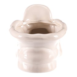 Bota keramická - květinový obal, barva bílá