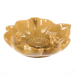 Pítko pro ptáčky - tvar květ, keramika, světle zelené