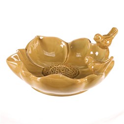 Pítko pro ptáčky - tvar květ, keramika, světle zelené